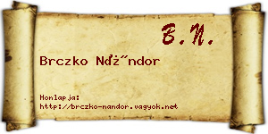 Brczko Nándor névjegykártya